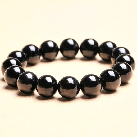 Natural Black Obsidian Beaded Bracelet