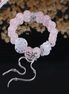 Dainty Pink Quartz Silver Butterfly Detail Slide Wrist Bracelet/CR-D55Q60