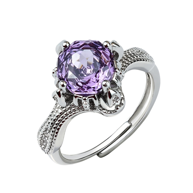 Multi-color Cushion Antique Band Zircon Ring