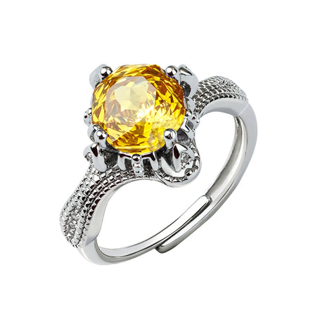 Multi-color Cushion Antique Band Zircon Ring