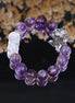 Dainty Purple Crystal Butterfly Accent Beaded Wrist Bracelet/CR-D65Q70