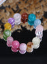Rainbow Mixed Natural Crystal Round Bead Stretch Bracelet/CR-D85Q85