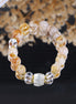 Natural Citrine Clear Quartz Beaded Bracelet/CR-D84Q38