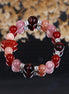 Warm Red Mixed Gemstone Round Bead Wrist Bracelet/CR-D55Q45
