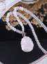 Natural Rose Quartz Fox Pendant Beaded Necklace/CR-D87Q128