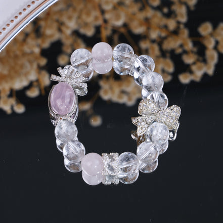 Natural Rose Quartz White Phantom Quartz Bracelet/CR-D94Q42