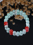 Natural Green Strawberry Quartz Pink Agate Summer Dainty Beaded Bracelet/CR-D04Q32