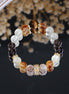 Natural Black Gold Super Seven Yellow Tourmaline Lemon Quartz Beaded Bracelet/CR-D84Q33