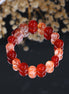 Natural Red Flower Crystal Red Agate Black Gold Super Seven Shell Bead Beaded Bracelet/CR-D54Q24