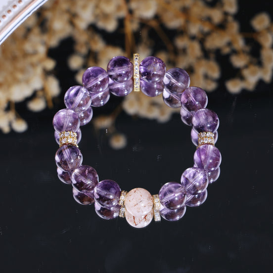 Natural Amethyst Black Gold Super Seven Bracelet/CR-D05Q50