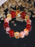 Natural Yellow Tourmaline Red Flower Crystal Agate Bracelet/CR-D84Q39