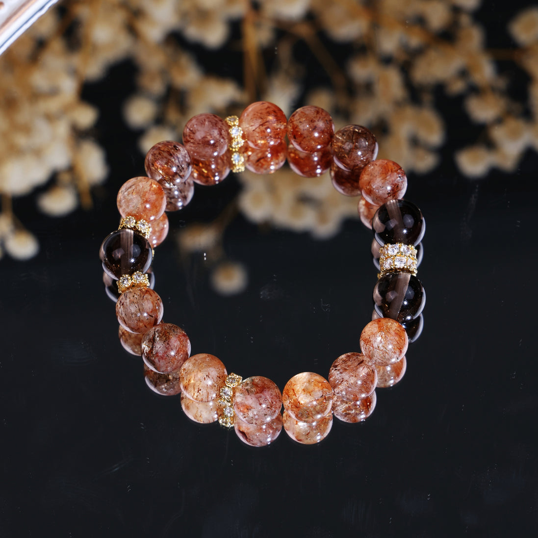 Black Gold Super Seven Smoky Quartz Bracelet/CR-D94Q44