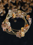 Natural Rutilated Quartz Multi Wrap Gold Bracelet/CR-D56Q69