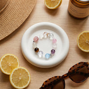 Amethyst, Aquamarine & Purple Phantom Charm Bracelet