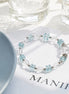 Blue Topaz & Clear Quartz Sterling Silver Bracelet/CR-SB87Q128