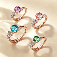 Multi-color Cushion Cluster Zircon Ring