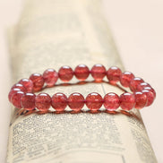 Natural Strawberry Quartz Beaded Bracelet