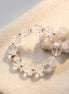 White Pagoda Quartz & Clear Quartz Freeform Bracelet/CR-G56Q110