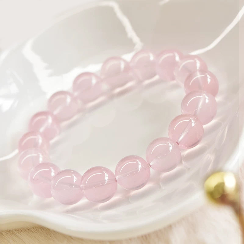Natural Rose Quartz Beaded Bracelet