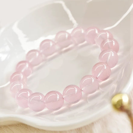 Natural Rose Quartz Beaded Bracelet