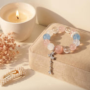 Jelly Rose Quartz & Aquamarine Charm Bracelet