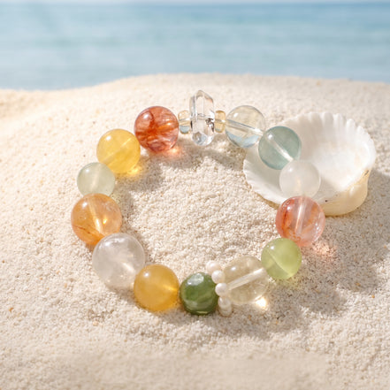 Pre Sale Flower Crystal & Green Fluorite Mixed Crystal Bracelet