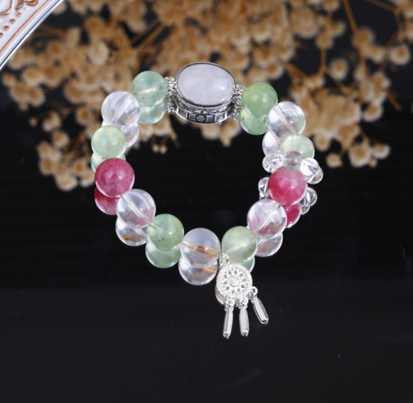 Mixed Crystal Bead Bracelet With Dreamcatcher Charm/CR-D36Q85
