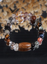 Rutilated Quartz Tiger Eye Wooden Bead Stretch Bracelet/CR-D84Q50