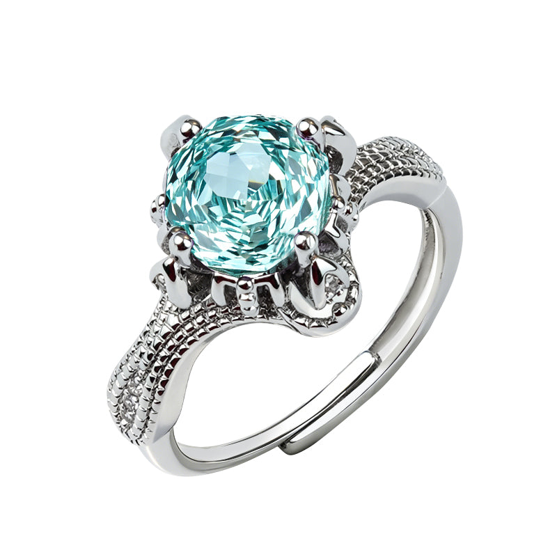 Multi-color Cushion Antique Band Zircon Ring