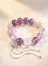 Amethyst/Purple Phantom Quartz & Kunzite Charm Bracelet/CR-G89Q240
