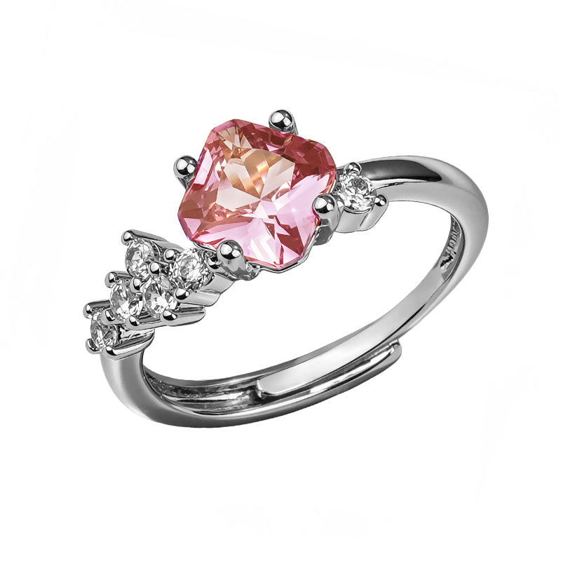 Multi-color Cushion Cluster Zircon Ring