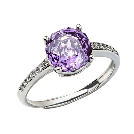Multi-color Cushion Paved Band Zircon Ring