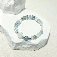 Blue Topaz & Grey Moonstone 925 Sterling Silver Bracelet