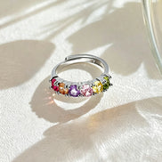 Multicolor Row Zircon Ring