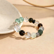 Flash Bell Crystal, Zeus Mystic Quartz & Green Fluorite Charm Bracelet/CR-G86Q132