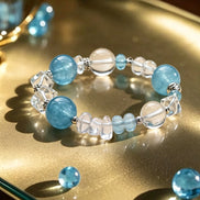 Aquamarine & Blue Topaz Alloy Charm Bracelet
