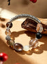 Zeus Mystic Quartz & Clear Quartz Freeform Charm Bracelet/CR-G86Q138