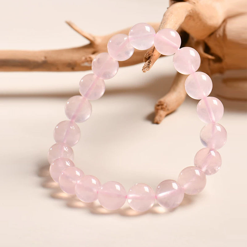 Natural Rose Quartz Beaded Bracelet