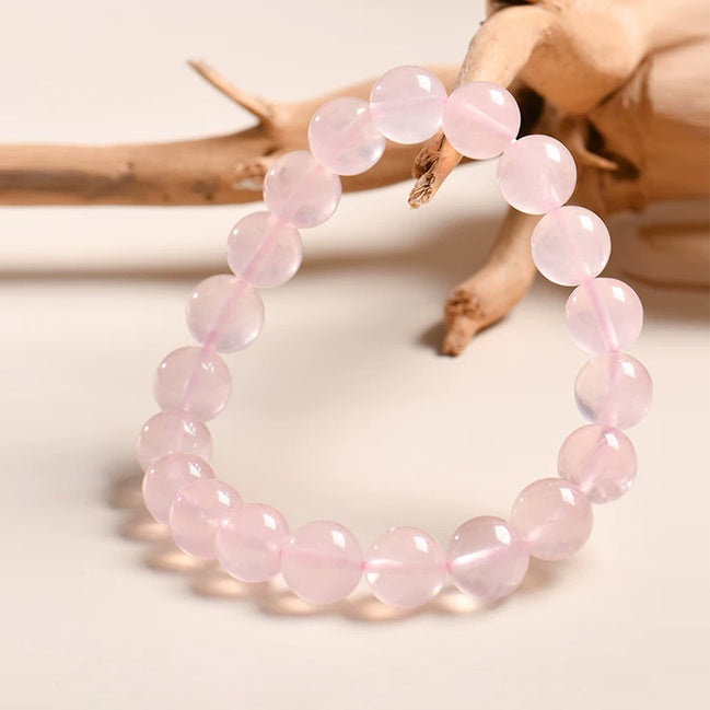 Natural Rose Quartz Beaded Bracelet