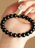 Natural Black Obsidian Beaded Bracelet