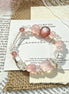 Rose Quartz & Strawberry Quartz Bracelet/CR-SB56Q72