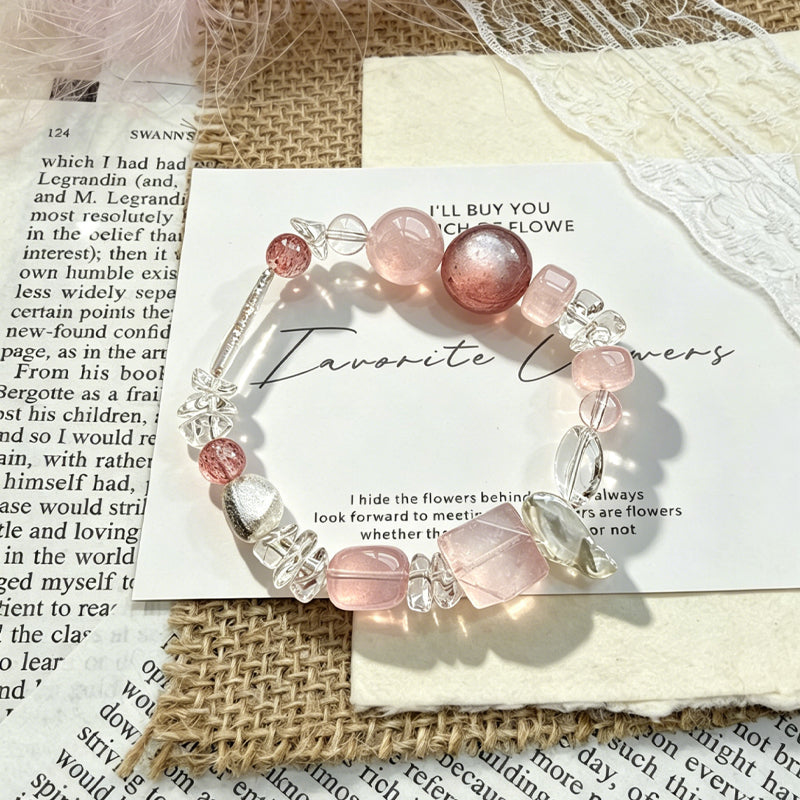 Rose Quartz & Strawberry Quartz Bracelet