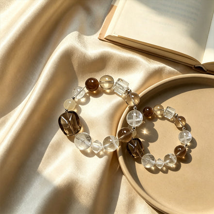 Pre Sale Smoky Quartz & Clear Quartz Bracelet