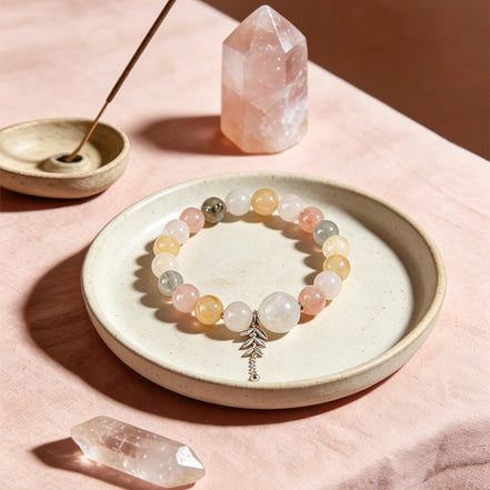 Rainbow Rabbit Hair Quartz Bracelet