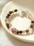Golden Tiger Eye/Citrine&Black Super Seven 925 Sterling Silver Bracelet/CR-SB89Q199