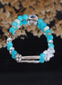 Amazonite Clear Crystal Shell Detail Stretch Bracelet/CR-D83Q38