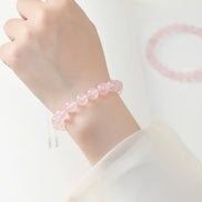 Natural Rose Quartz Beaded Bracelet