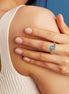 Multi-color Cushion Split Shank Zircon Ring