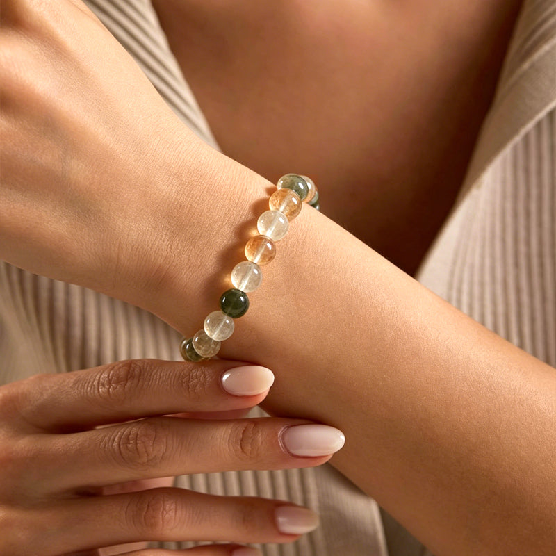 Multicolour Rutilated Quartz Bracelet/CR-D55Q55