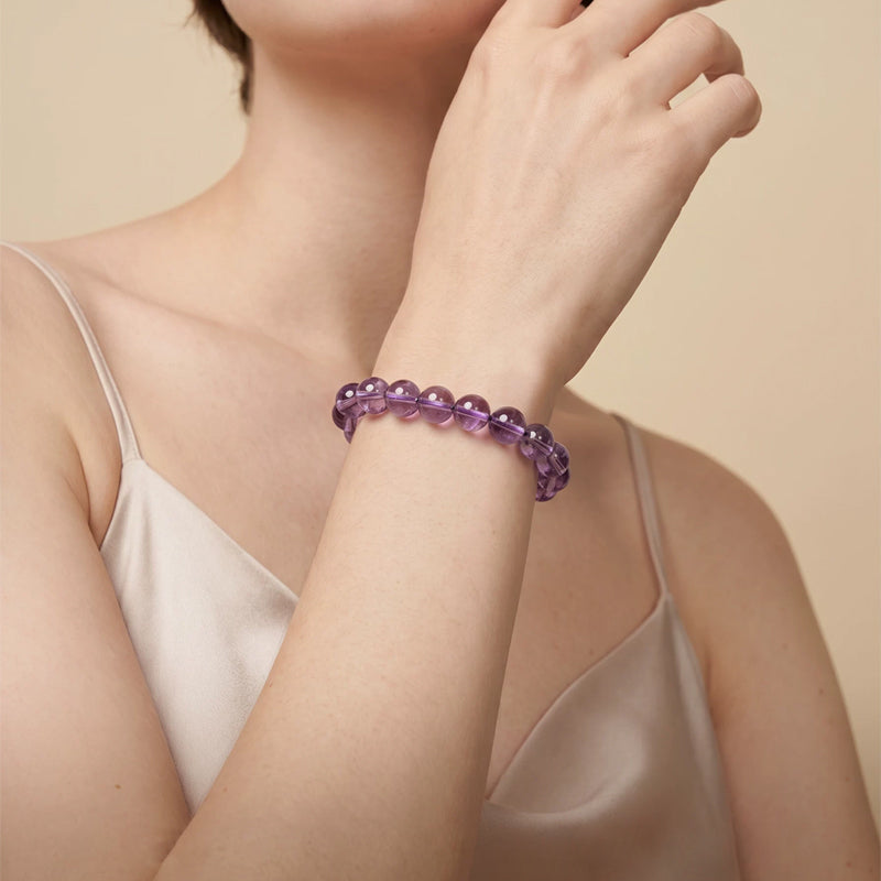 Natural Amethyst Beaded Bracelet